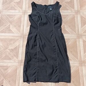 Vintage Y2K Express stretch black v neck sleeveless sheath dress size 7/8